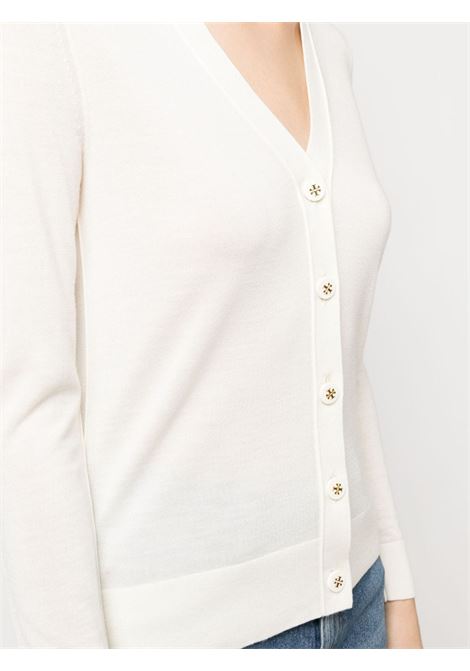 Ivory logo-buttons knit cardigan - women TORY BURCH | 146283104